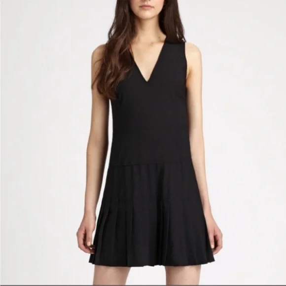 blue dress for baby girl Theory Slit Front Black V-Neck Short Sleeve Linen Shift Dress  The Closet  New York